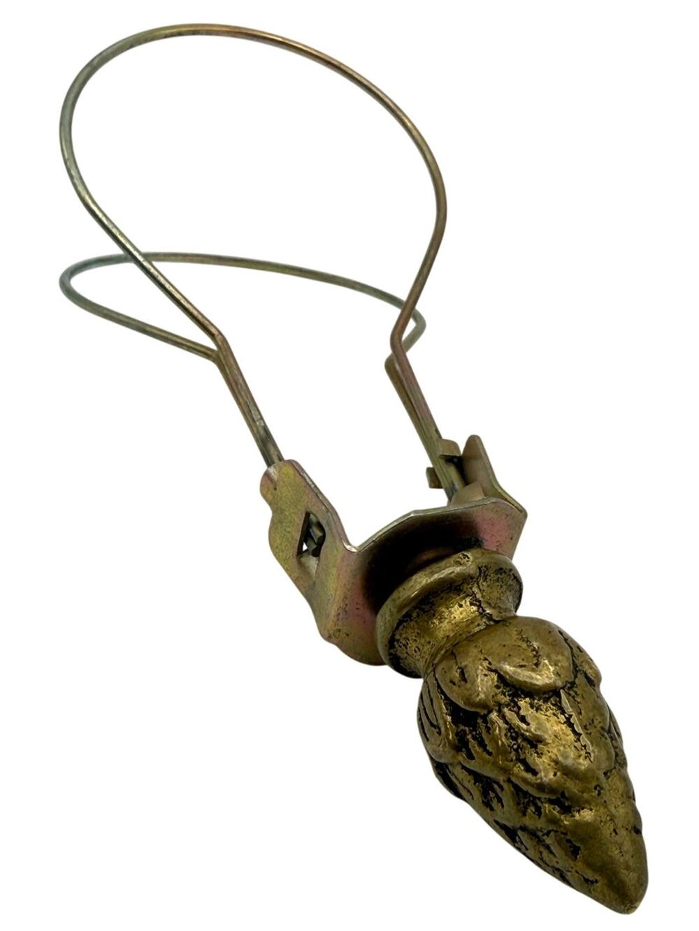Antique Brass Clip-On Lampshade Adapter Acorn Finial Lamp Shade Holder